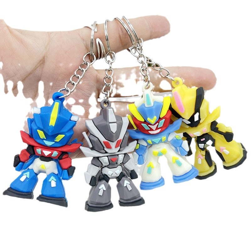 Car Accessories For Boys - Gundam Silicone Keychain, Mini Mobile Suit