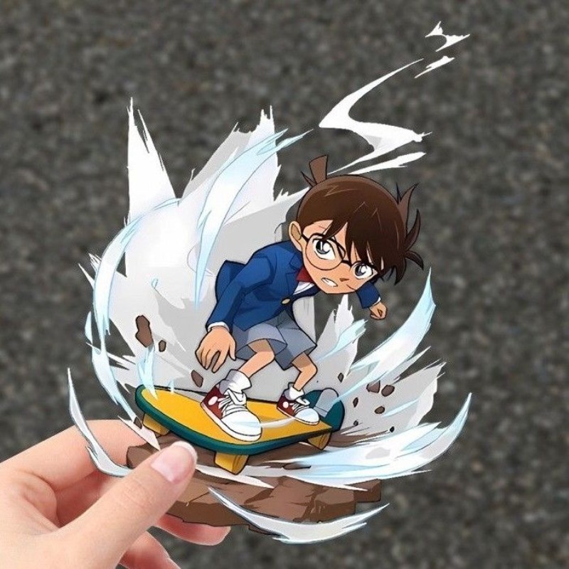 Detective Conan Cartoon Skateb - Car Accessories Sticker review and price