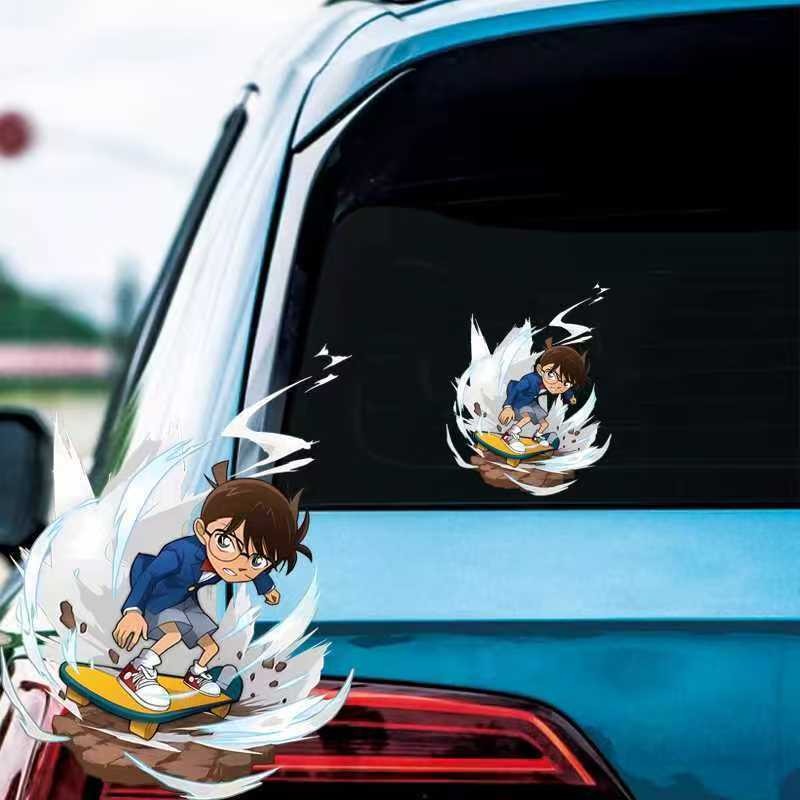 Detective Conan Cartoon Skateb - Car Accessories Sticker review and price